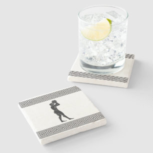 Greek Athletes - Basketball Player White Coaster