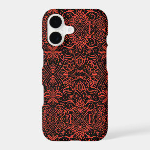 Greek Baroque Arabesque Pattern Black Terracotta