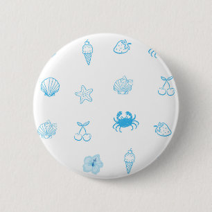 Greek Beach Minimalist 2 Inch Round Button