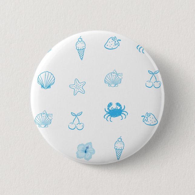 Greek Beach Minimalist 2 Inch Round Button (Front)