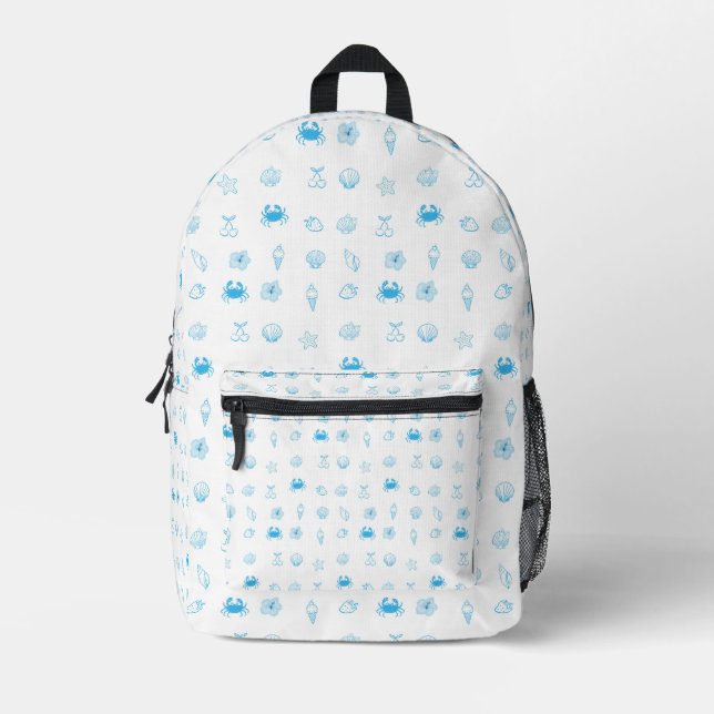 Greek Beach Minimalist Printed Backpack (Front)