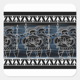 Greek Black Figure Troop Square Sticker