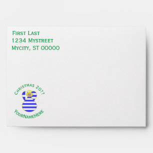 Greek Blonde Angel Christmas Flag Personalized Envelope