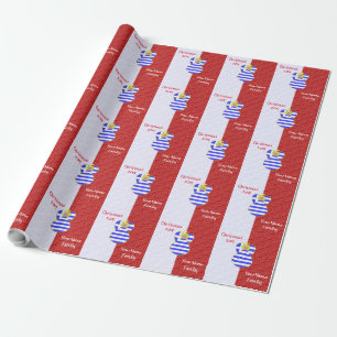Greek Blonde Angel Flag Red and White Personalized Wrapping Paper