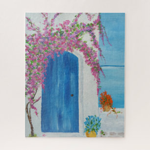 Greek Blue Door Jigsaw Puzzle