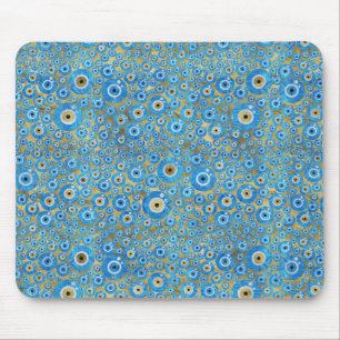Greek Blue Glass Evil Eye Amulet Mouse Pad