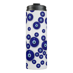 Greek Blue Glass Evil Eye Amulet Thermal Tumbler