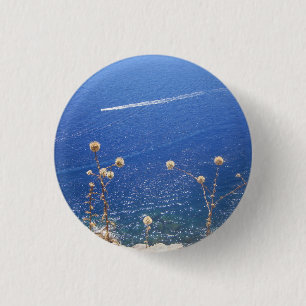 Greek Blue Sea  1 Inch Round Button