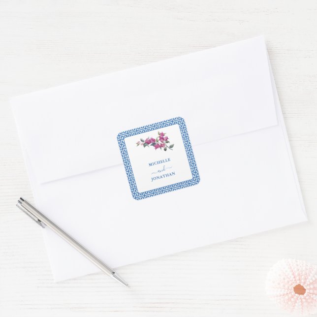 Greek Bougainvillea Wedding Envelope Seals (Envelope)
