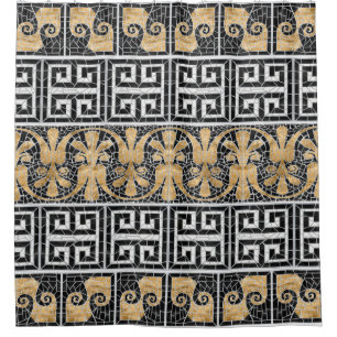 Greek Broken Tile Mosaic Black Marble