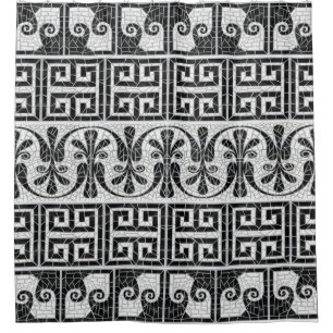 Greek Broken Tile Mosaic Black Marble