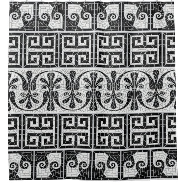 Greek Broken Tile Mosaic Black Marble (Front)