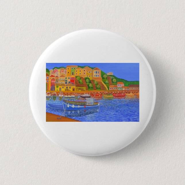Greek Coast 2 Inch Round Button (Front)