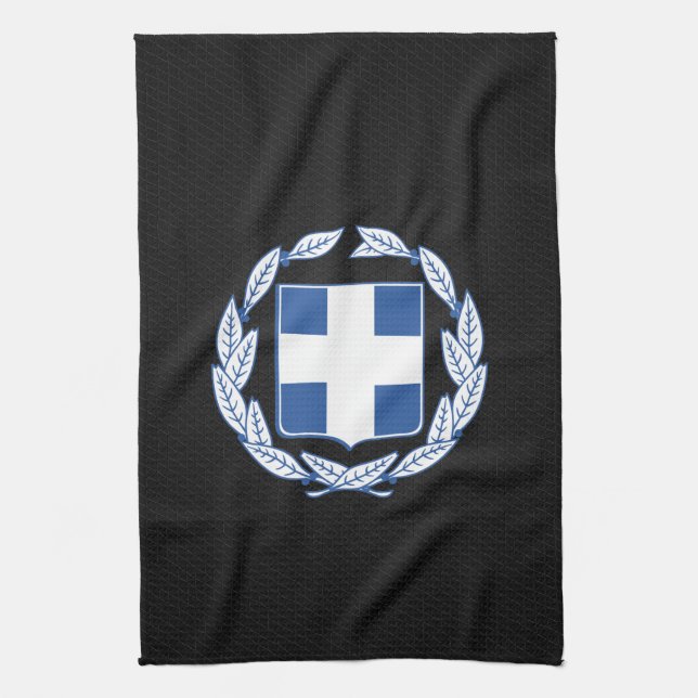 Greek coat of arms kitchen towel (Vertical)