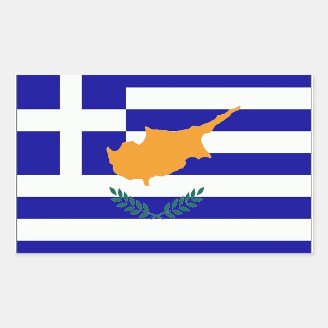 Greek Cyprus Flag Sticker (Front)