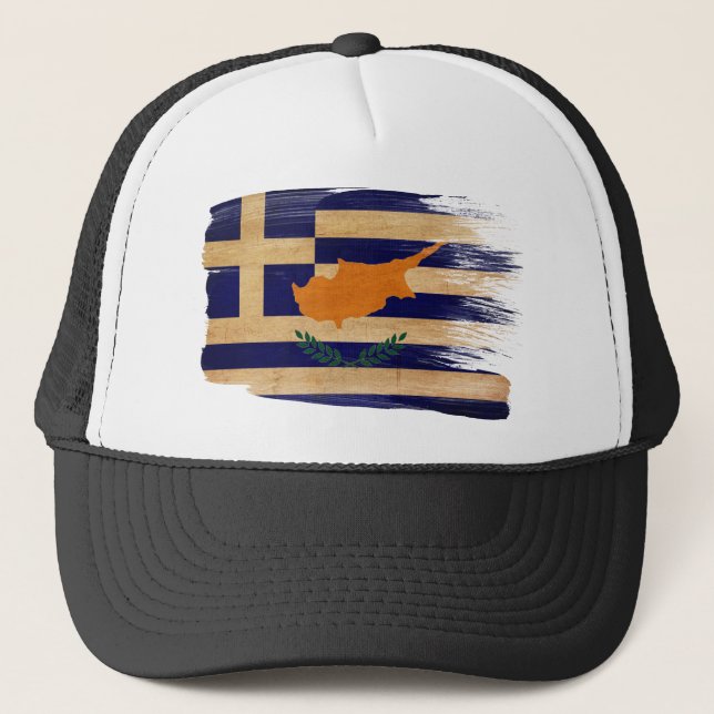 Greek Cyprus Flag Trucker Hat (Front)