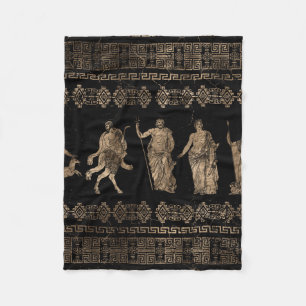 Greek Deities  and Meander key ornament Fleece Blanket