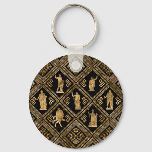 Greek Deities and Meander Key ornament Keychain