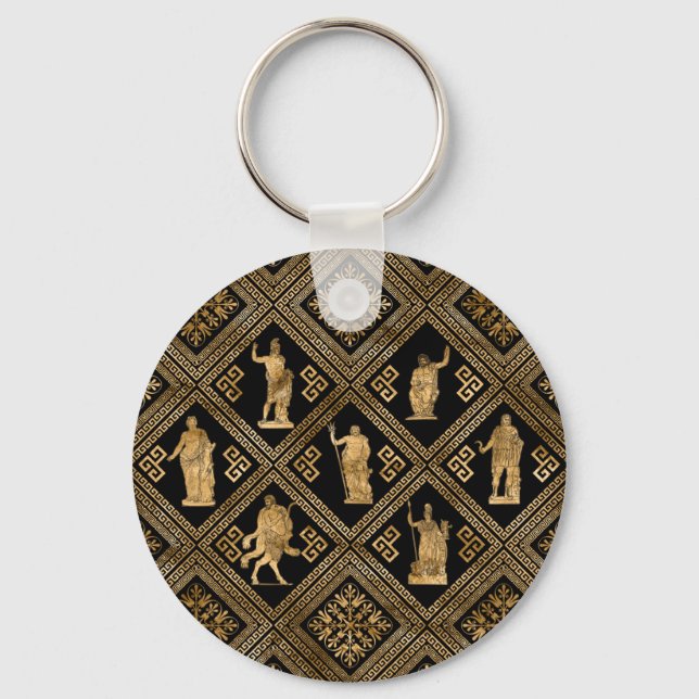 Greek Deities and Meander Key ornament Keychain (Front)
