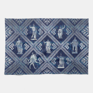 Greek Deities and Meander Key ornament Kitchen Towel