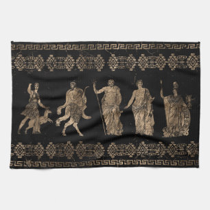 Greek Deities and Meander key ornament Kitchen Towel