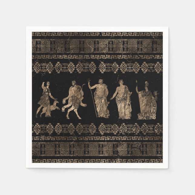 Greek Deities  and Meander key ornament Napkin (Front)