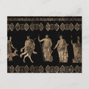 Greek Deities and Meander key ornament Postcard