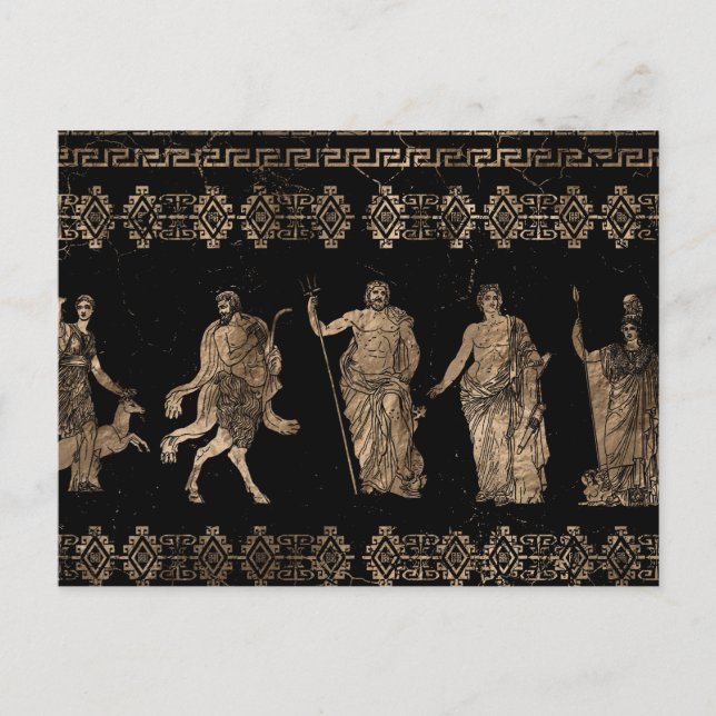Greek Deities  and Meander key ornament Postcard (Front)