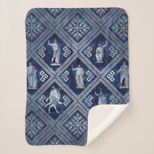 Greek Deities and Meander Key ornament Sherpa Blanket