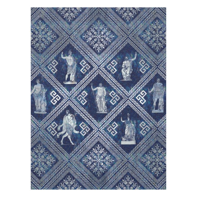 Greek Deities and Meander Key ornament Tablecloth (Front)