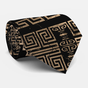 Greek Deities and Meander key ornament Tie
