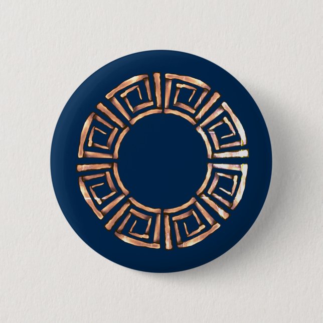 Greek Design 2 Inch Round Button (Front)