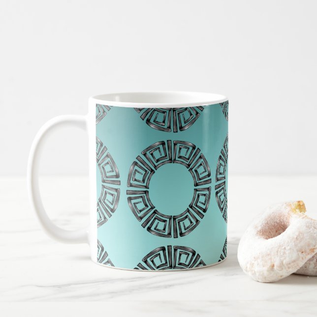 Greek Design Coffee Mug (With Donut)
