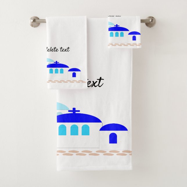 Greek Design Just Add Text Bath Towel Set (Insitu)