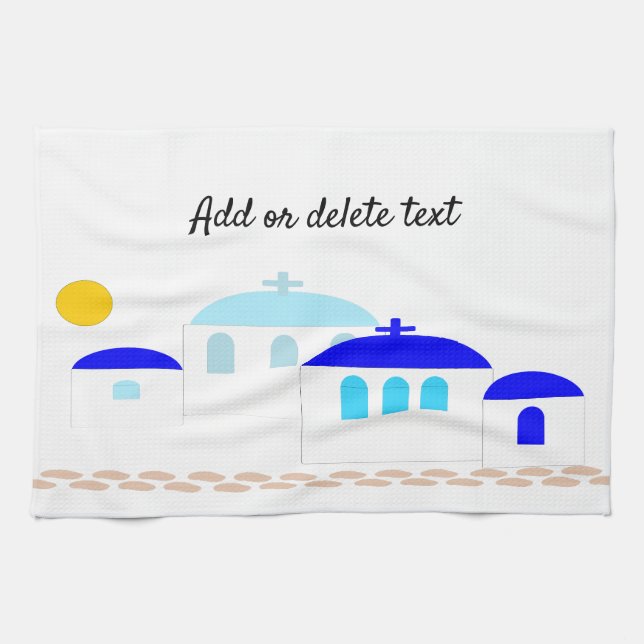 Greek Design Just Add Text Kitchen Towel (Horizontal)
