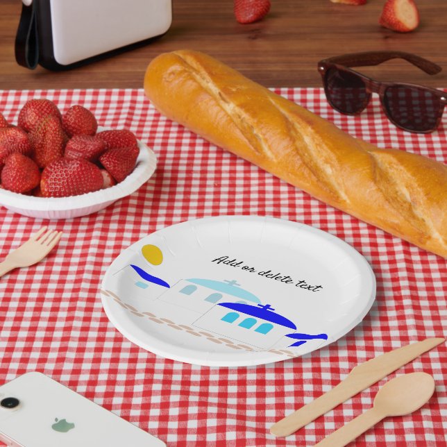 Greek Design Just Add Text Paper Plate (Picnic)