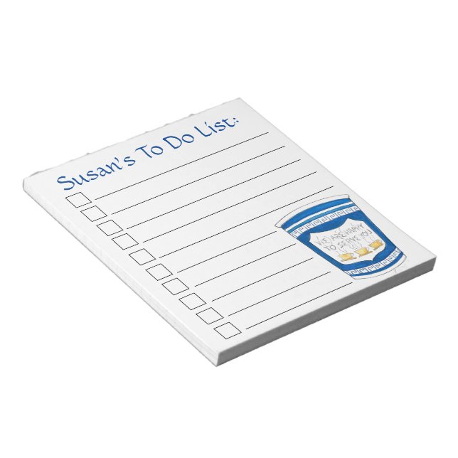 Greek Diner Coffee Cup Personalized Grocery List Notepad (Angled)