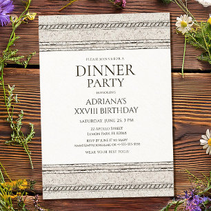 Greek dinner party Invitation with stone elements