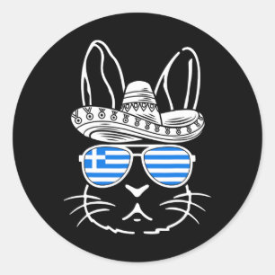 Greek Easter Bunny Cinco De Mayo 2025 Family Match Classic Round Sticker