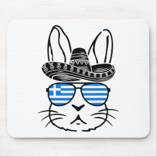 Greek Easter Bunny Cinco De Mayo 2025 Family Match Mouse Pad