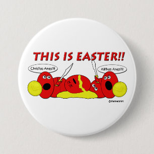Greek Easter Eggs - Spartan Style! 3 Inch Round Button