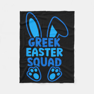 Greek Easter Squad Family Matching Easter Bunny Eg Fleece Blanket
