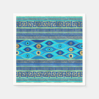 Greek Evil Eye and Greek Key ornament Napkin