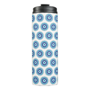 Greek Evil Eye Blue White Thermal Tumbler