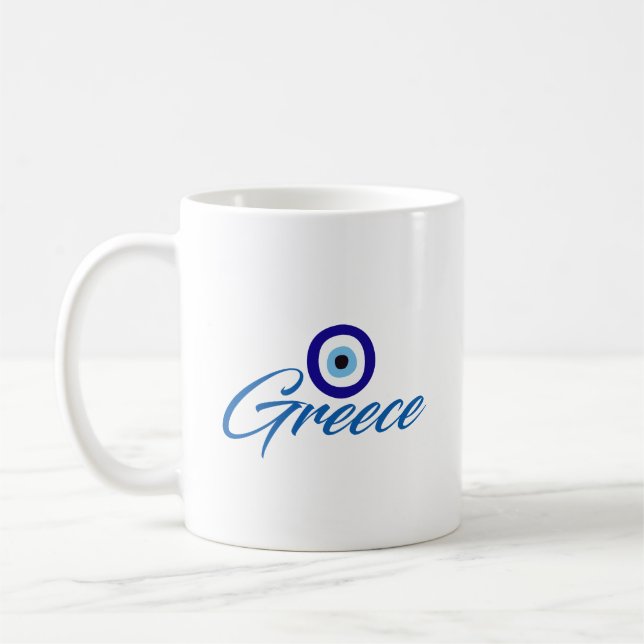 Greek Evil Eye Coffee Mug (Left)