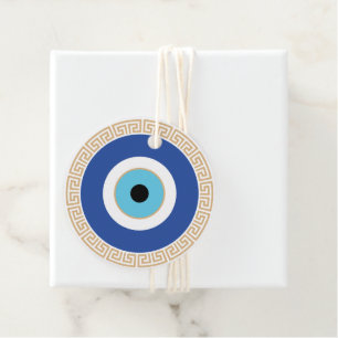 Greek Evil Eye In Greek Key Favour Tags