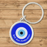 Greek Evil Eye Keychain<br><div class="desc">Evil eye symbol (Mati). Protection from curses. Custom text.</div>