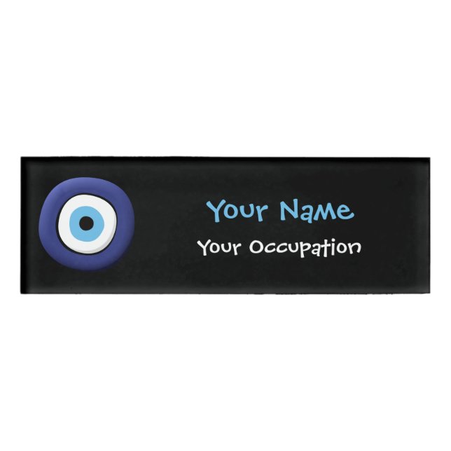 Greek Evil Eye Name Tag (Front)