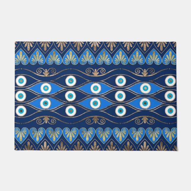 Greek Evil Eye ornament Doormat (Front)