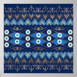 Greek Evil Eye ornament Poster